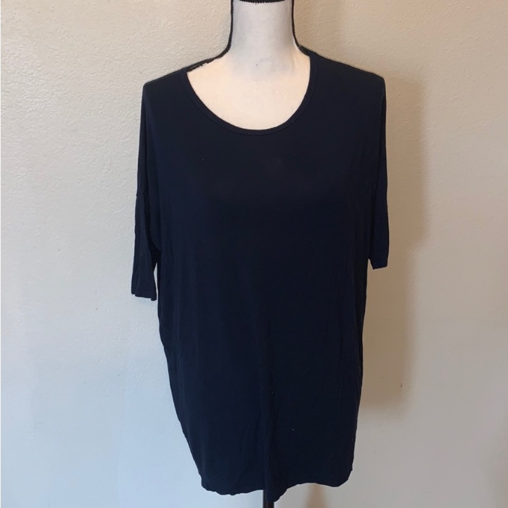 Lularoe navy blue oversized loose fit short sleeve tunic top